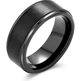 Bling Jewelry Mens Black Matte Titanium Band Ring at Nordstrom Rack, Size 10.5