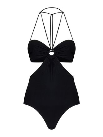 Nensi Dojaka Black one-piece matt stretch jersey swimsuit
