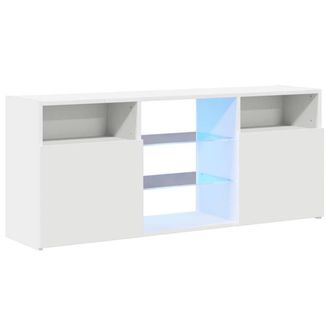 Berkfield Home TV Cabinet with LED Lights White 120x30x50 cm | Size: 120 x 30 x 50 cm