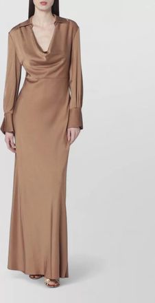 SIMKHAI adelle satin dress draped front maxi