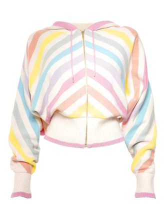 Chanel 2019 striped hooded cardigan - Neutrals