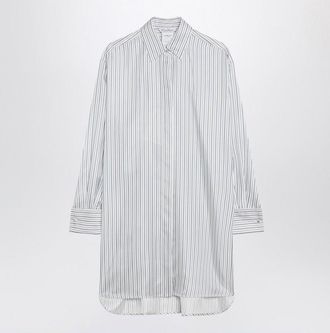 Max Mara Womens Oversized Striped Silk Shirt - White - Size EU 34 (Womens)