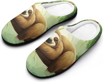 Generic Animal Sloth Womens Slippers Warm House Slippers Indoor House Shoes with Anti-Skid Rubber Sole