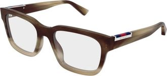 Gucci Rechthoekig Optisch Montuur - Heren - Brillen - Bruin - 55 MM - Accessoires
