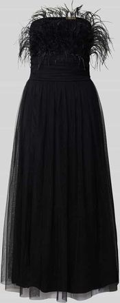 Lace & Beads Cocktailkleid mit Federn in Black, Größe XXS