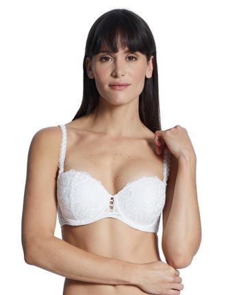 Aubade Womens TC06-02 Pour Toujours Comfort Moulded Bandeau Bra - White - Size 30D