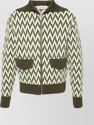 Lanvin cotton herringbone zip jacket