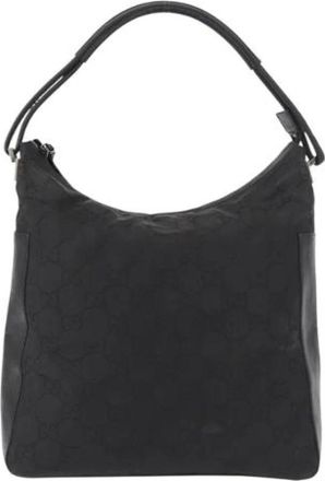 Gucci Pre-owned Shoulder Bags, female, Black, Size: ONE SIZE Pre-owned Canvas Shoulder Bag