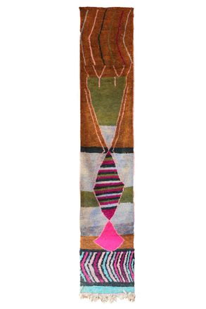 AFK Living Alfombra bereber marroqu&iacute; de pura lana 78 x 371 cm