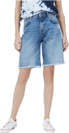 Pepe Jeans London Korte spijkerbroek - Dames - Denim shorts - Blauw - W26 - Katoen - Korte Broeken