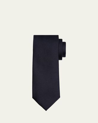 Ermenegildo Zegna Mens Tic-Weave Silk Tie