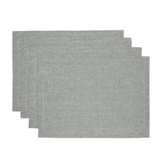 Solino Home Linen Placemats - Athena, 14 x 19 in Chambray Grey at Nordstrom, Size Medium
