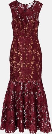 Self Portrait Abito midi con stampa floreale