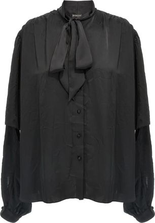 Balenciaga Blusa con fiocco - Nero