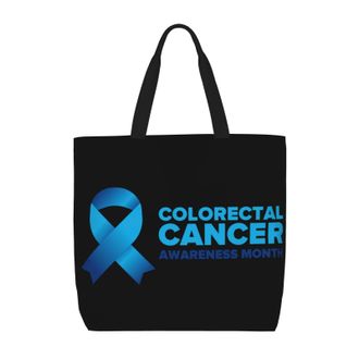 Generic Women Handbag Colorectal Cancer Awareness Month Women Beach Bag Retro Reusable Beach Travel Bags, For Daily, Christmas, Birthday, Swim, Graduation