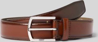 HUGO BOSS Lederg&uuml;rtel mit Logo-Schliesse in Dunkelbraun, Gr&ouml;&szlig;e 100