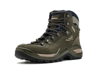 Lowa Renegade EVO GTX Mid Mens Climbing Shoes Olive/Navy : 11 D - Medium, Leather