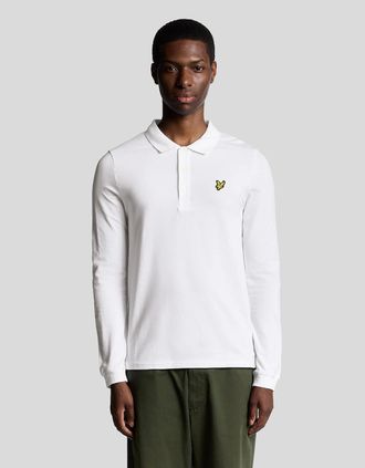 Lyle & Scott Lyle And Scott Mens Long Sleeve Cotton Polo Shirt - White - Size: 44