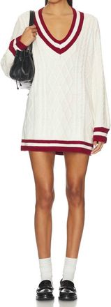 Show me your Mumu Tailgate Sweater Dress In Cranberry Cable Knit