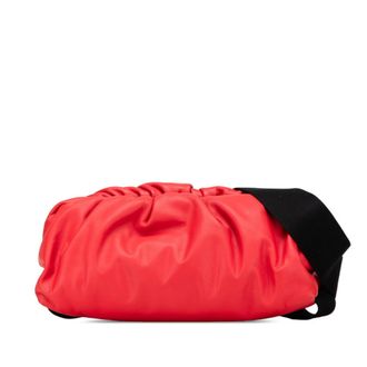 Bottega Veneta Black Red Color Leather Pouch Sling Bag (Pre-Owned)