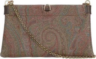 Etro Talk Mini Clutch - Dames - Schoudertassen - Bruin - ONE Size - Katoen - Tassen