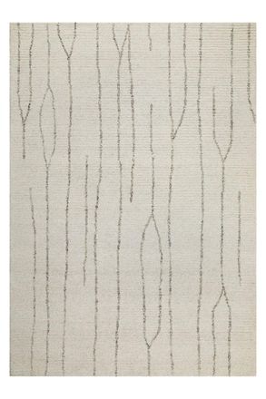 Wecon Home Alfombra de pura lana tejida a mano crema 110x170