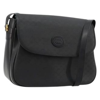 Gucci Pre-owned Cross Body Bags, female, Black, Size: ONE SIZE Pre-owned Vintage Micro GG Canvas Shoulder Bag