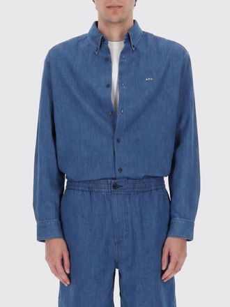 A.P.C. A. P.C. Camicia in cotone con colletto button-down e logo a contrasto