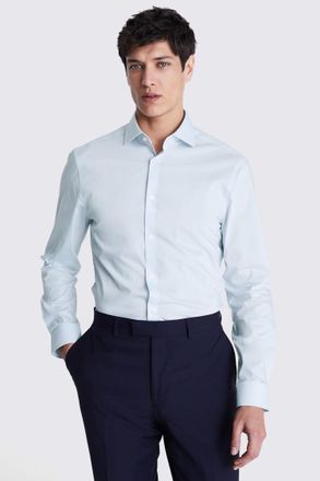 Moss Slim Fit Light Blue Stretch Shirt