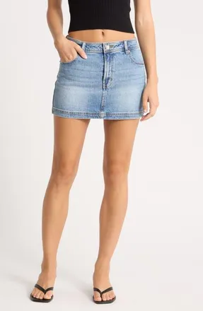 PacSun Bella Mid Rise Miniskirt in Dark Indigo at Nordstrom, Size 30