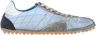 Maison Margiela Quilted Light Blue Sneakers With Suede Overlays