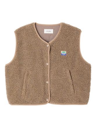 American Vintage Gilet Hoktown stile shearling con zip - Marrone