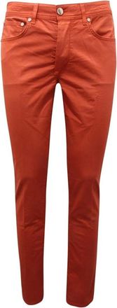 Barba Napoli Vijf-Pocket Broek Made in Italy - Heren - Slim Fit Broeken - Rood - W36 - Broeken