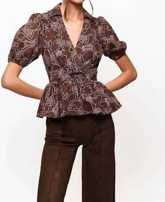 Hutch Fowler V Neck Top In Black/copper