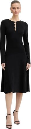 Karl Lagerfeld Kleedjes, Dames, Zwart, XS, Daily Midi Jurk