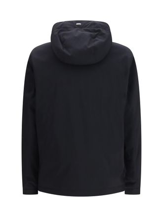Herno Mens Water-Repellent Nylon Hooded Padded Jacket Nero Polyester; Elastane