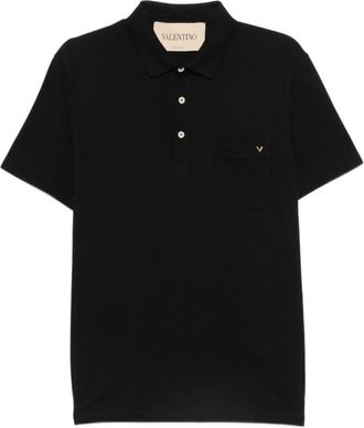 Valentino Tops, Heren, Zwart, M, Katoen, VGold Katoen Piqu&eacute; Polo