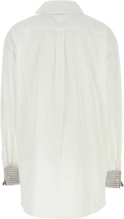Prada Womens White Poplin Shirt Bianco Exterior: Cotton Camicie