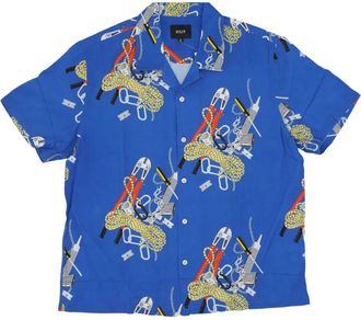 HUF Royal Resort Camp Kraag Shirt - Heren - Korte mouwen Overhemden - Veelkleurig - XL - Rayon - Overhemden