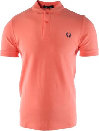 Fred Perry Tops, Heren, Oranje, S, Katoen, Oranje Katoenen Poloshirt