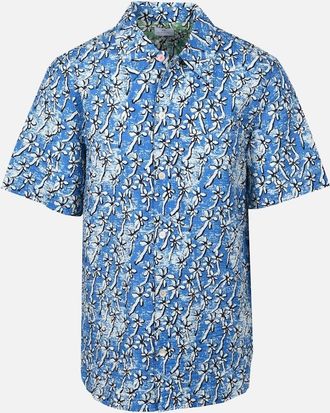 Paul Smith Mens PAUL SMITH CASUAL FIT FLORAL SEERSUCKER SHIRT LIGHT BLUE - Size: 38