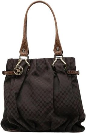 Celine Pre-owned Canvas Tote Bag - Dames - Vintage Handtas - Bruin - ONE Size - Leer - Vintage