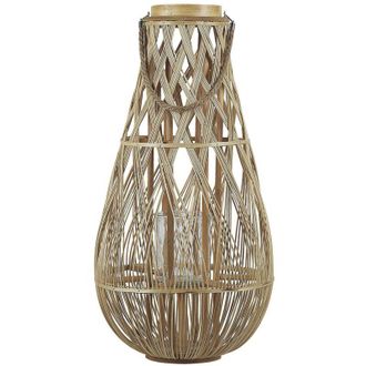 Beliani Lanterna in legno chiaro 77 cm Tonga