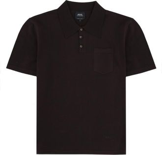 A.P.C. Dark Brown Logo Polo