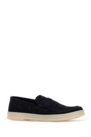Prada Mens Dark Blue Suede Loafers Blu Mocassini