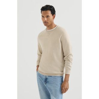Brunello Cucinelli Cashmere sweatshirt-style sweater in Sand at Nordstrom, Size 52