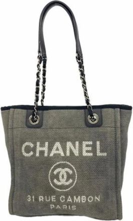 Chanel Pre-owned Tote Bags, female, Gray, Size: ONE SIZE Pre-owned Vintage Tote Bag