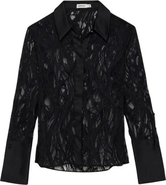 SIMKHAI Overhemden, Dames, Zwart, L, Candela Lange Mouwen Shirt