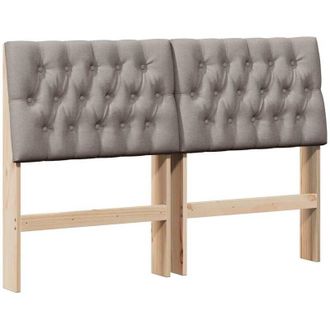 vidaXL Upholstered Headboard Taupe 150 cm Solid Pine Wood vidaXL