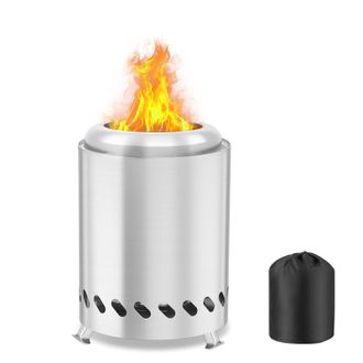 OEM Chimenea Sin Humo, Chimenea De Sobremesa De Acero Inoxidable, Estufa De Le&ntilde;a Para Camping, Mini Chimenea De Sobremesa, Estufa De Le&ntilde;a Para Exterior Co